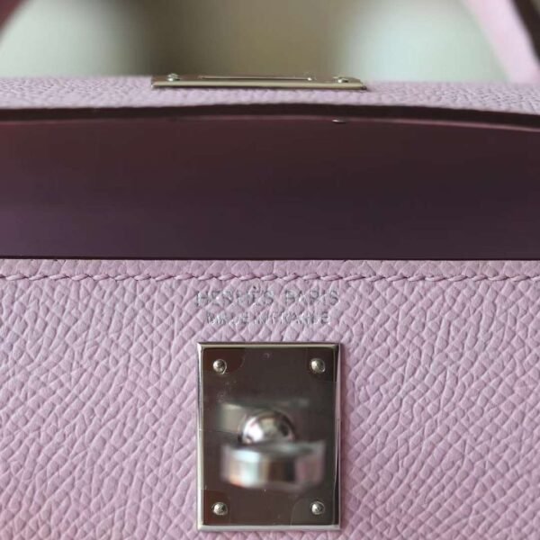 Hermes Mini Kelly ll Epsom Leather X9 Mauve Sylvestre Silver Hardware