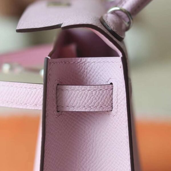 Hermes Mini Kelly ll Epsom Leather X9 Mauve Sylvestre Silver Hardware