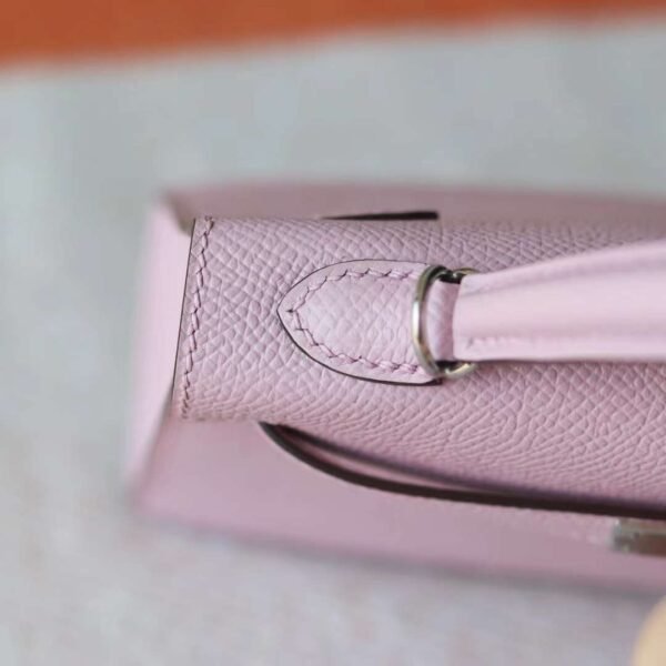 Hermes Mini Kelly ll Epsom Leather X9 Mauve Sylvestre Silver Hardware