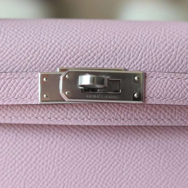 Hermes Mini Kelly ll Epsom Leather X9 Mauve Sylvestre Silver Hardware