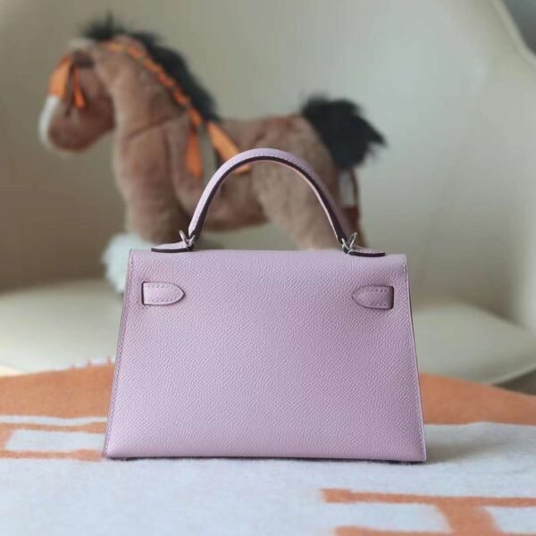 Hermes Mini Kelly ll Epsom Leather X9 Mauve Sylvestre Silver Hardware