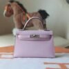 Hermes Mini Kelly ll Epsom Leather X9 Mauve Sylvestre Silver Hardware