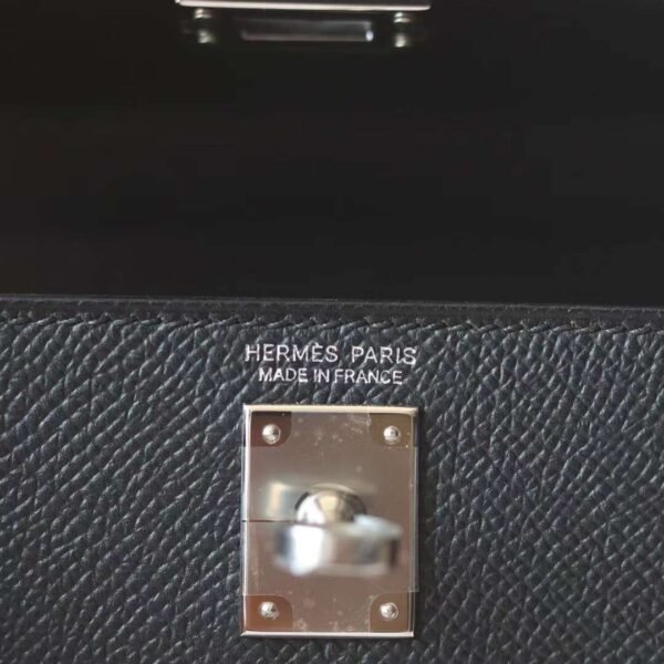 HERMES Mini Kelly ll 19CM Black Epsom Leather Silver Hardware New