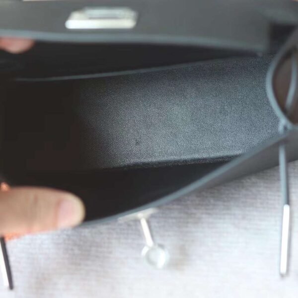 HERMES Mini Kelly ll 19CM Black Epsom Leather Silver Hardware New