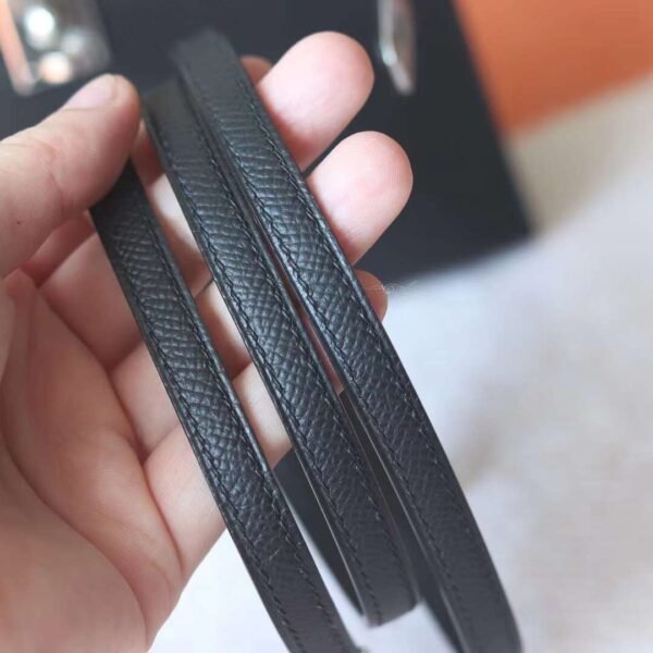 HERMES Mini Kelly ll 19CM Black Epsom Leather Silver Hardware New