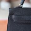 HERMES Mini Kelly ll 19CM Black Epsom Leather Silver Hardware New