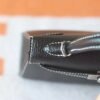 HERMES Mini Kelly ll 19CM Chever Leather Noir/Pearl Grey PHW