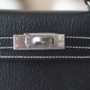 HERMES Mini Kelly ll 19CM Chever Leather Noir/Pearl Grey PHW
