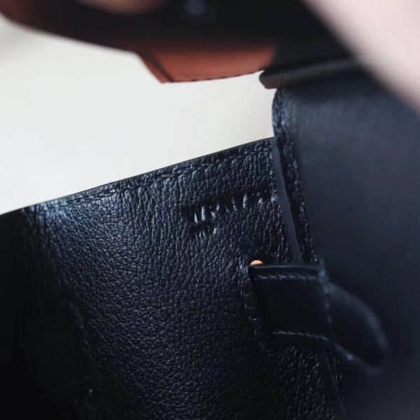 HERMES Birkin 30CM Box Leather Stamp W CK89 Noir Silver Hardware