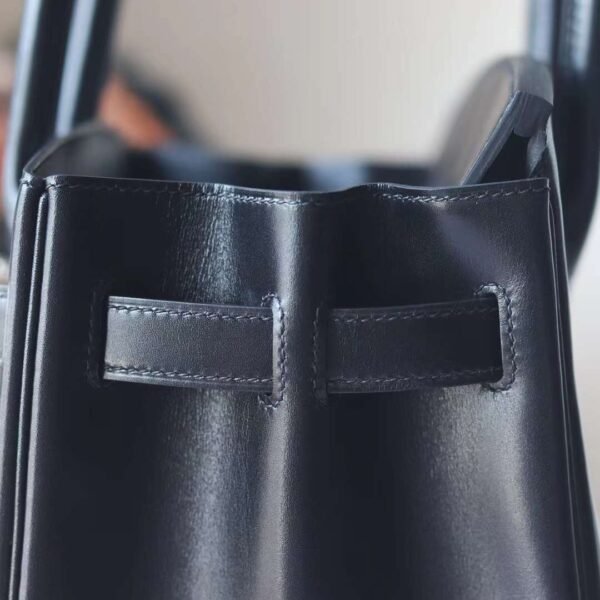 HERMES Birkin 30CM Box Leather Stamp W CK89 Noir Silver Hardware