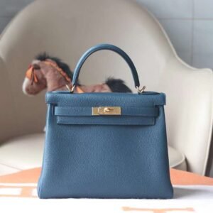 HERMES Kelly 28CM Togo Leather 1P Colvert Gold Hardware