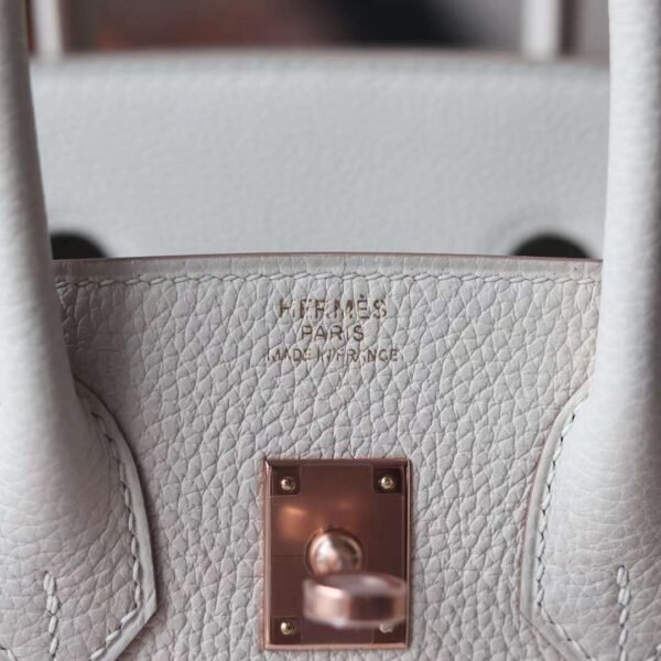 HERMES Birkin 25CM Togo Craie Rose Gold Hardware brand new