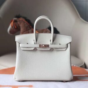 HERMES Birkin 25CM Togo Craie Rose Gold Hardware brand new