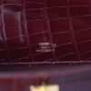 HERMES Kelly Pochette 22CM 57 Bordeaux Matter Crocodile Gold Hardware