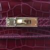 HERMES Kelly Pochette 22CM 57 Bordeaux Matter Crocodile Gold Hardware