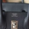 HERMES Birkin 25CM Togo Leather 2Z Blue Nuit Stamp B Silver Hardware