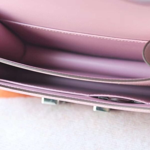 HERMES Constance 19CM Epsom Leather X9 Mauve Sylvestre Silver Hardware