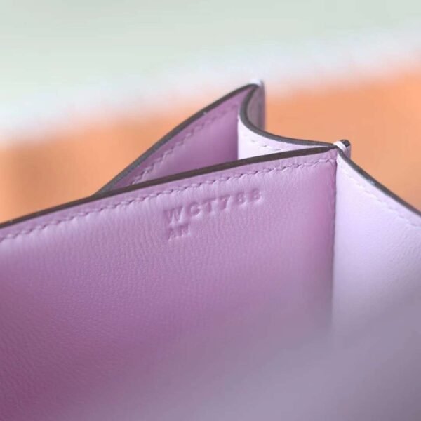 HERMES Constance 19CM Epsom Leather X9 Mauve Sylvestre Silver Hardware