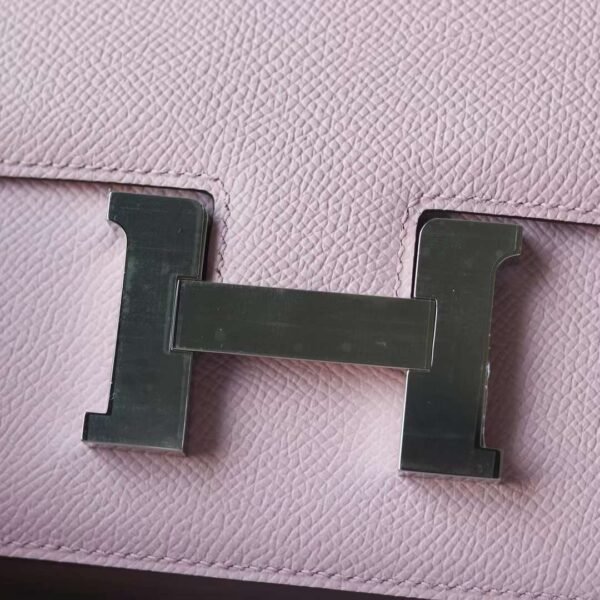 HERMES Constance 19CM Epsom Leather X9 Mauve Sylvestre Silver Hardware