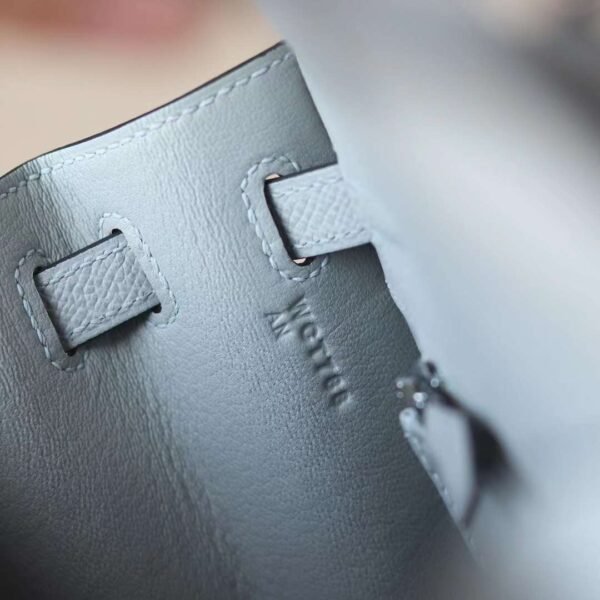 HERMES Kelly 25CM Epsom Leather 8U Blue Glacier Silver Hardware Top quality