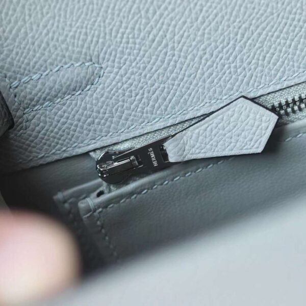 HERMES Kelly 25CM Epsom Leather 8U Blue Glacier Silver Hardware Top quality