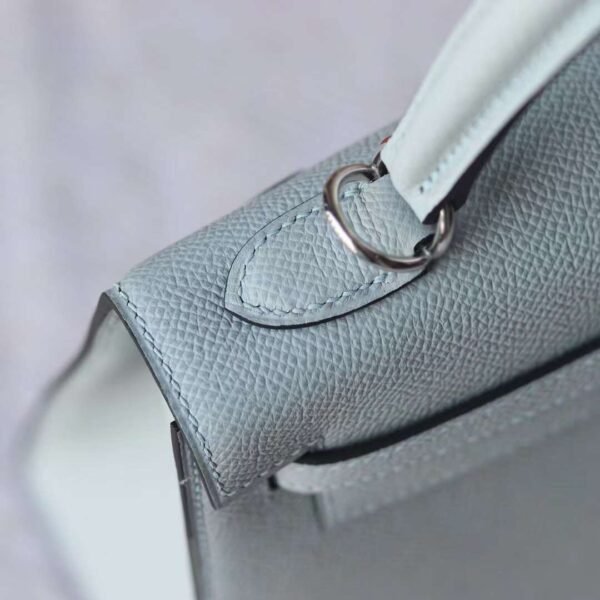 HERMES Kelly 25CM Epsom Leather 8U Blue Glacier Silver Hardware Top quality