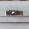 HERMES Kelly 25CM Epsom Leather 8U Blue Glacier Silver Hardware Top quality
