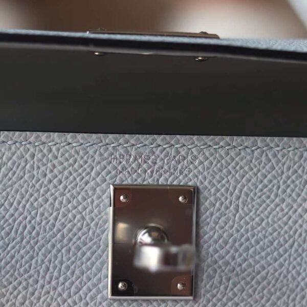 HERMES Mini Kelly ll 19CM 8U Blue Glacier Silver Hardware New