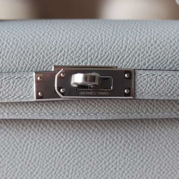 HERMES Mini Kelly ll 19CM 8U Blue Glacier Silver Hardware New