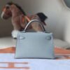 HERMES Mini Kelly ll 19CM 8U Blue Glacier Silver Hardware New