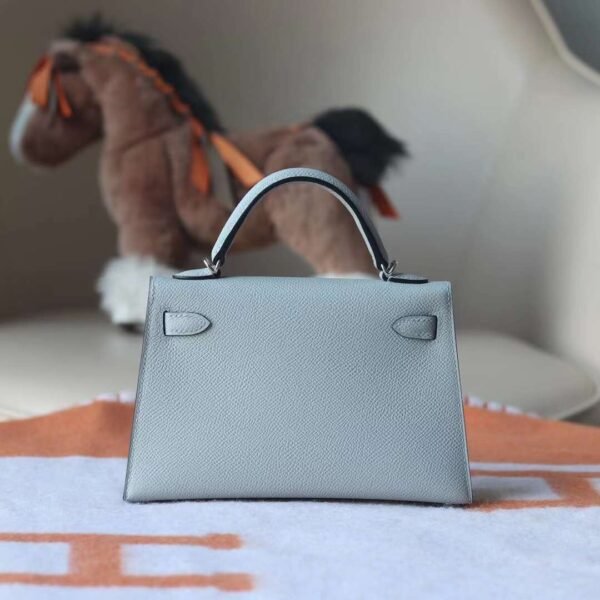 HERMES Mini Kelly ll 19CM 8U Blue Glacier Silver Hardware New