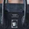 HERMES Birkin 20CM CK89 Noir Lizard Leather Silver Hardware
