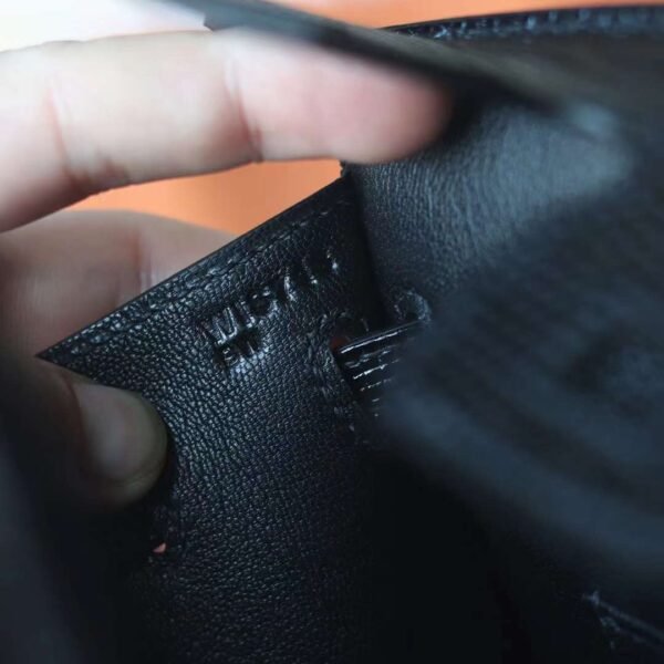 HERMES Birkin 20CM CK89 Noir Lizard Leather Silver Hardware
