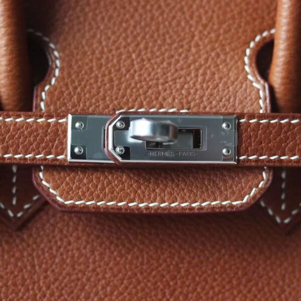 HERMES Faubourg Birkin 25CM Bag Gold Silver Hardware