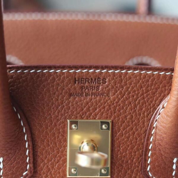 HERMES Birkin 25CM Barenia Faubourg Leather CK37 Gold GHW Hardware