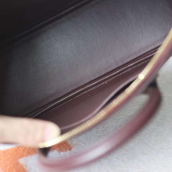 Hermes Bolide 25CM Chever Leather 0G Rouge Sellier Gold Hardware