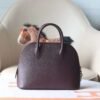 Hermes Bolide 25CM Chever Leather 0G Rouge Sellier Gold Hardware