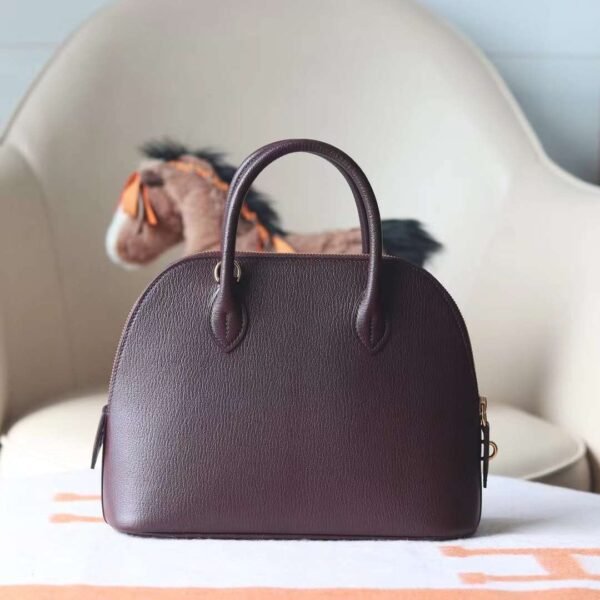 Hermes Bolide 25CM Chever Leather 0G Rouge Sellier Gold Hardware