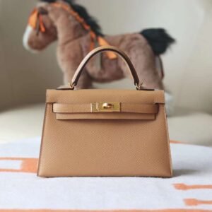 Hermes Kelly Mini ll Epsom Leather 0M Chai Gold Hardware