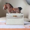 Hermes Kelly Pochette 22CM Ostrich Leather 3C Parchemin Gold Hardware