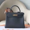 Hermes Kelly 28CM Togo Leather CK89 Noir Original Gold Hardware