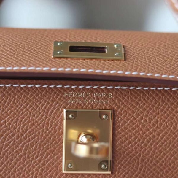 Hermes Mini Kelly ll CK37 Gold Epsom Leather Gold Hardware