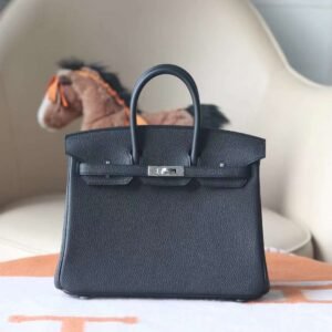 Hermes Birkin 25CM Togo Leather CK89 Noir Silver Hardware Brand new