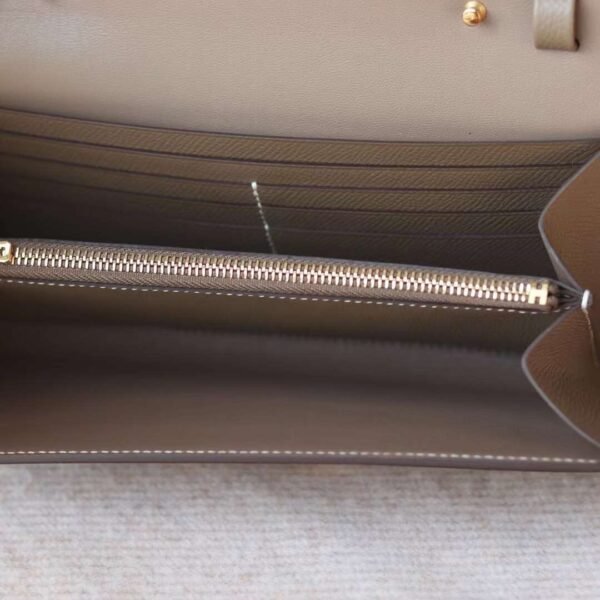 Hermes Kelly Wallet To Go CK18 Etoupe Epsom Leather Gold Hardware