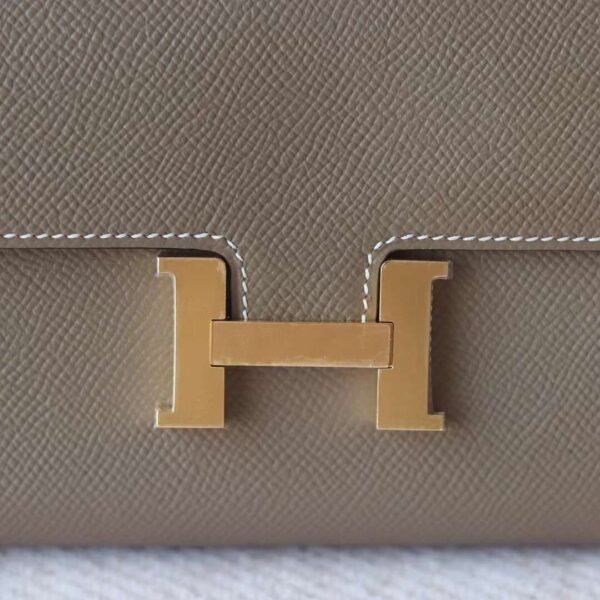 Hermes Kelly Wallet To Go CK18 Etoupe Epsom Leather Gold Hardware