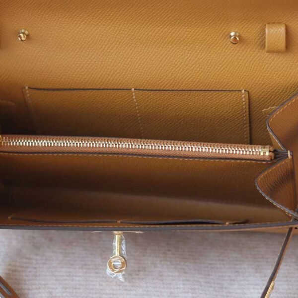 Hermes Kelly To Go Wallet Epsom Leather 2S Sesame Silver Hardware