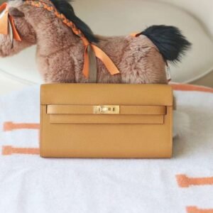 Hermes Kelly To Go Wallet Epsom Leather 2S Sesame Silver Hardware