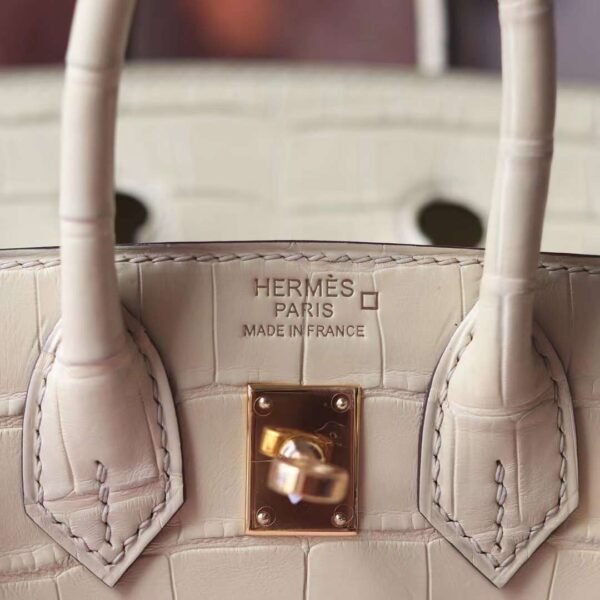 Hermes Birkin 20CM Y1 Vanille Matter Crocodile Leather Gold Hardware