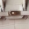 Hermes Birkin 20CM Y1 Vanille Matter Crocodile Leather Gold Hardware