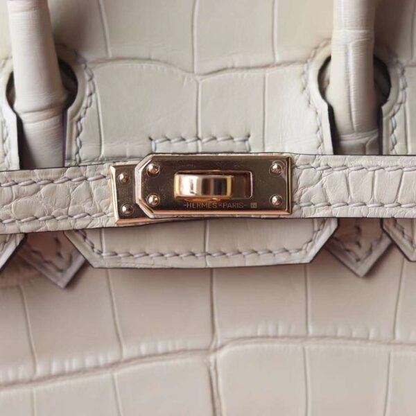 Hermes Birkin 20CM Y1 Vanille Matter Crocodile Leather Gold Hardware